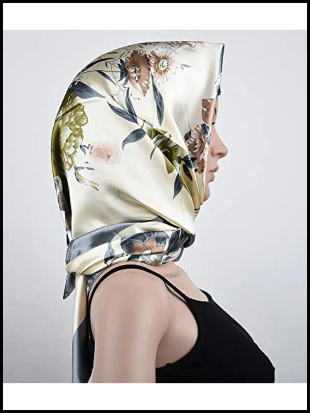 35x35 Satin Square Scarf, Silk-Feel Hair Wrap, Large Bandana, Neck Scarf